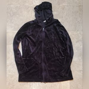 Pure Jill by J Jill velvet velour zip hoodie juicy